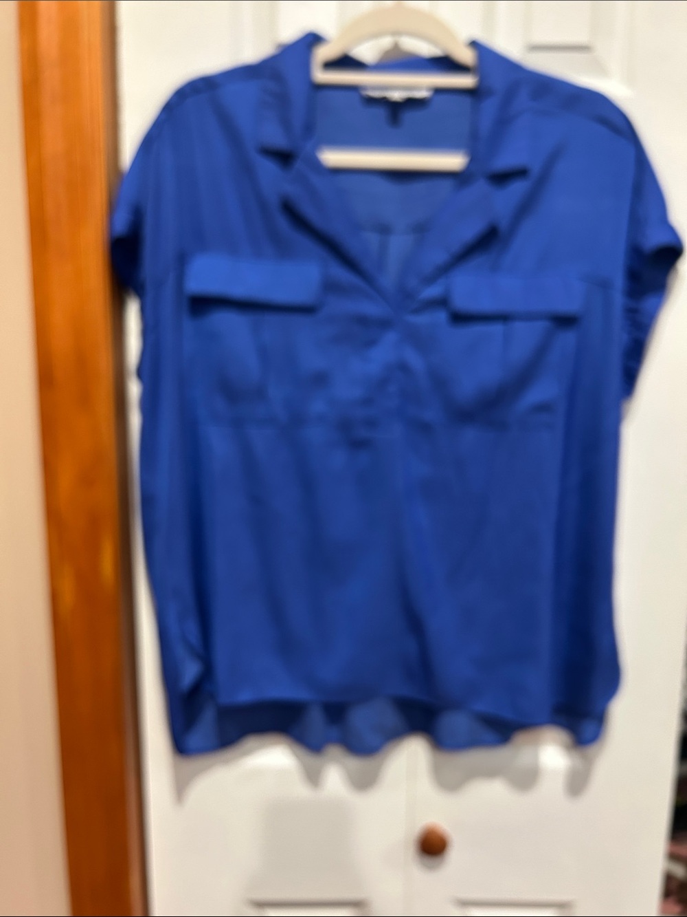 Women's Royal Blue Short-Sleeve Blouse
